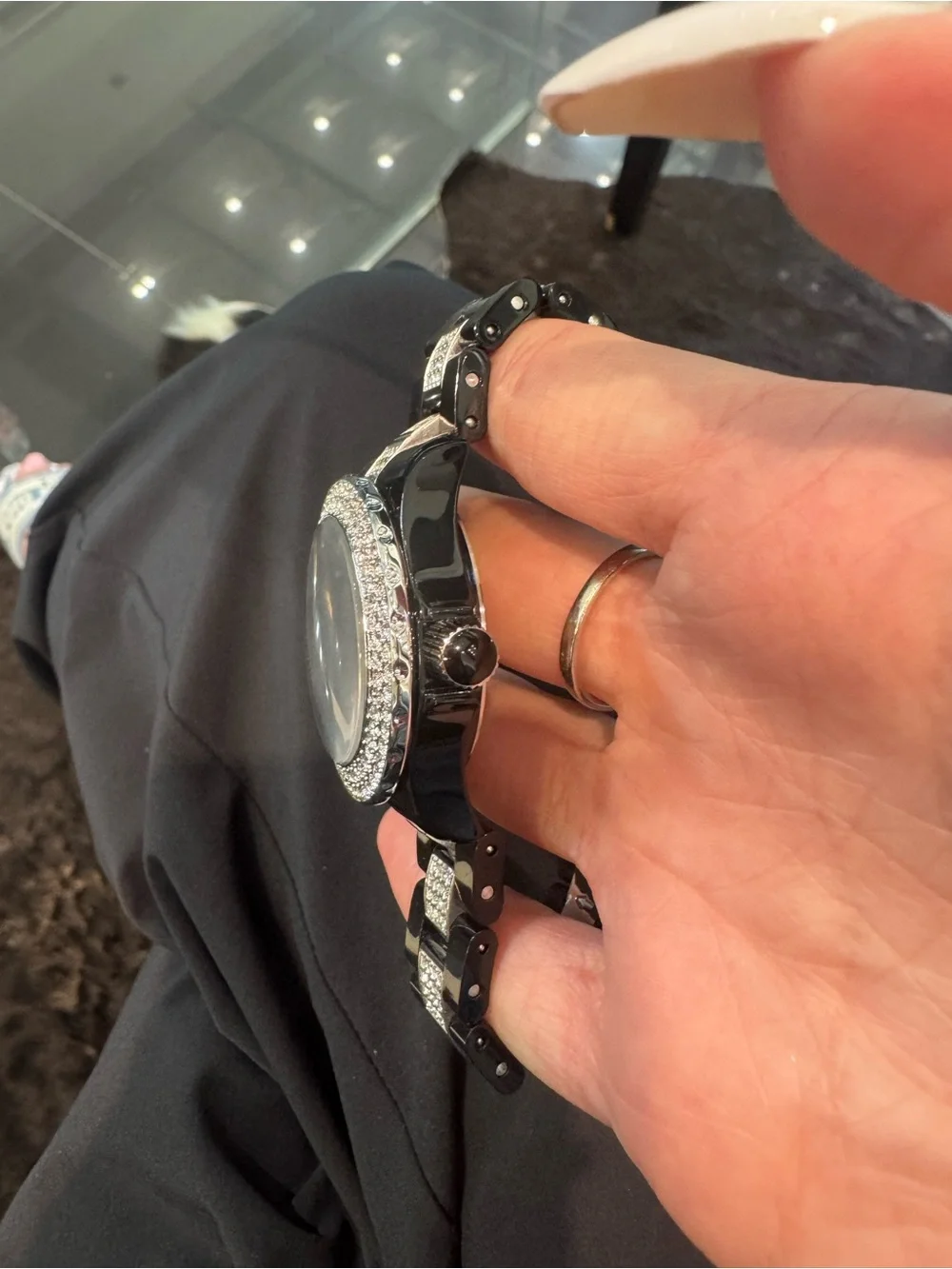 New ToyWatch Black Plasteramic Watch with Crystal Bezel & Markers